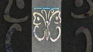 Вырезаем фигурки бабочек из кожи с принтом – чисто и точно!